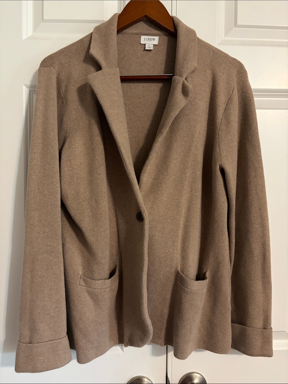 J. Crew Taupe Knit Single-Button Blazer